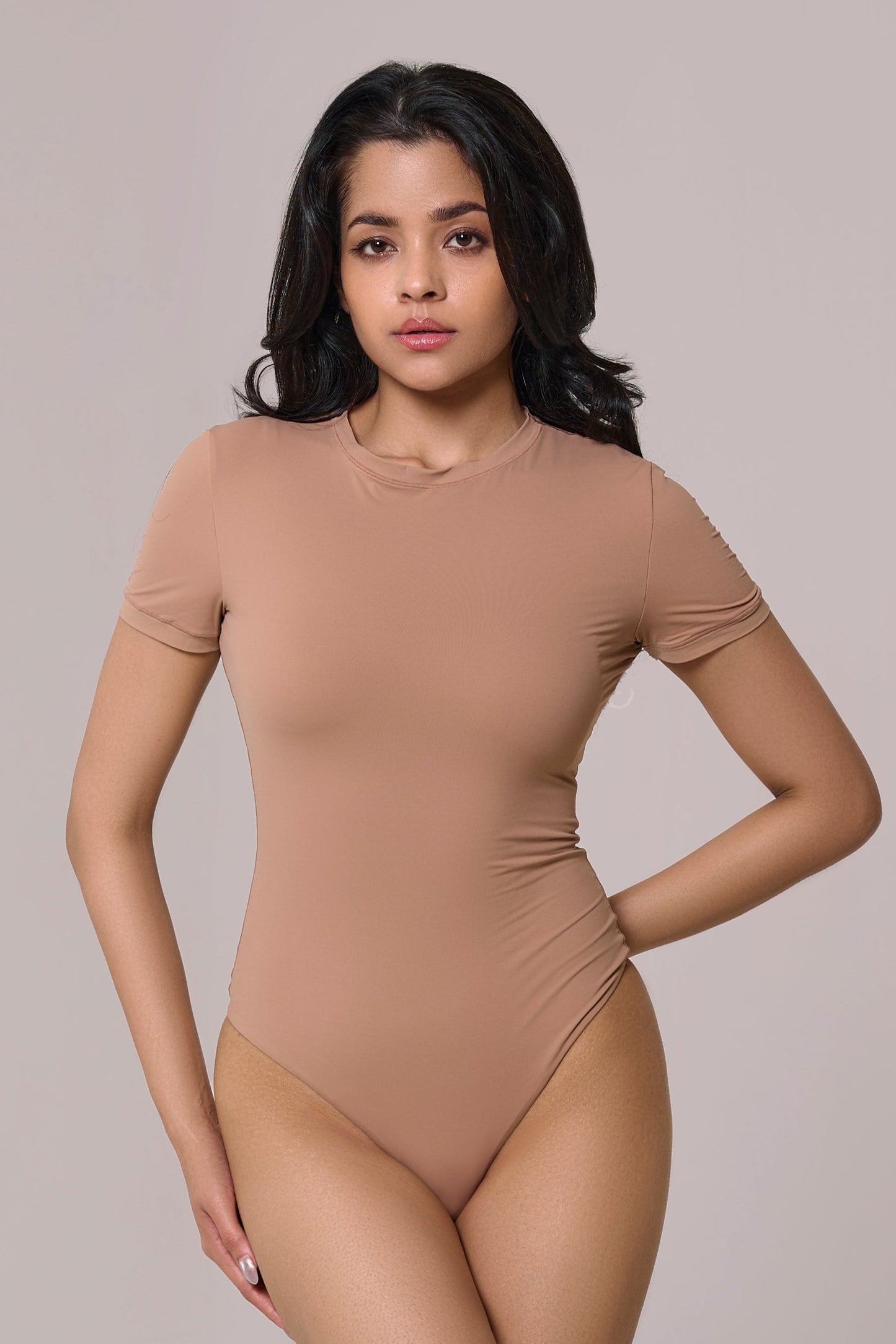 Cap Sleeves Bare Bodysuit