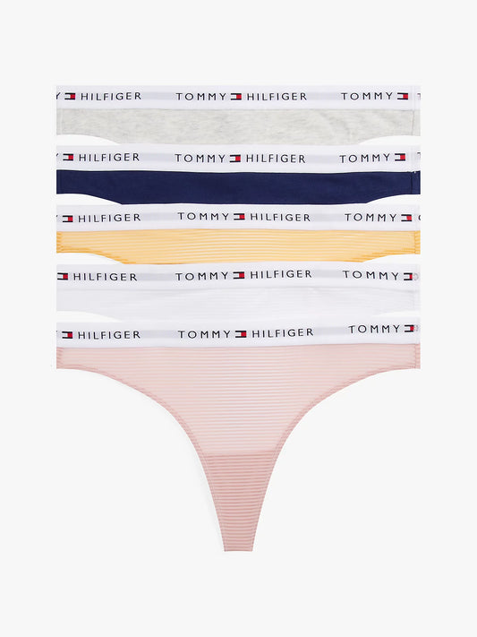 Tommy Hilfiger Logo Waistband Thongs Pack of- 5
