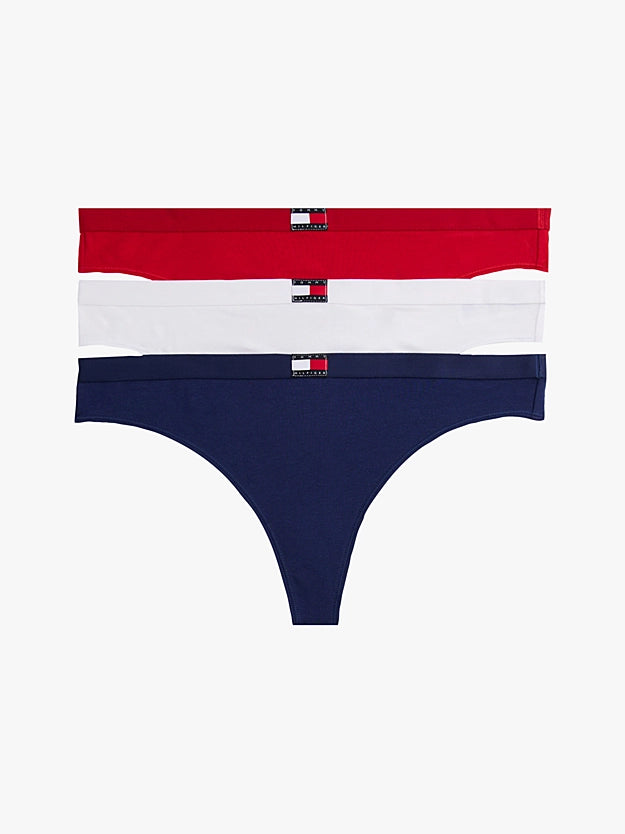 Tommy Hilfiger Heritage Logo Thongs Pack of -3