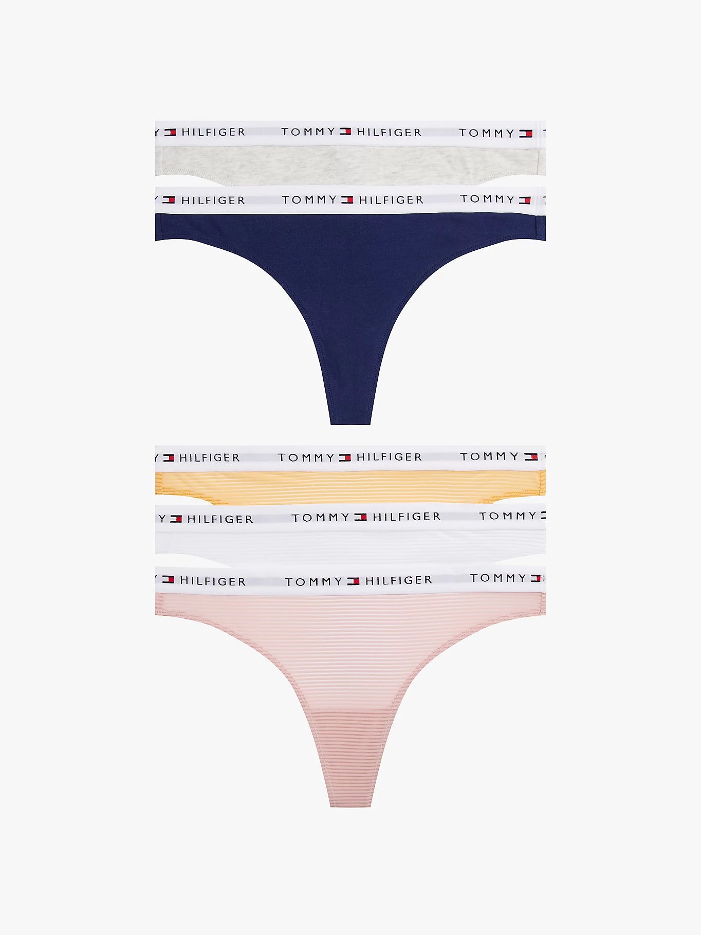 Tommy Hilfiger Logo Waistband Thongs Pack of- 5